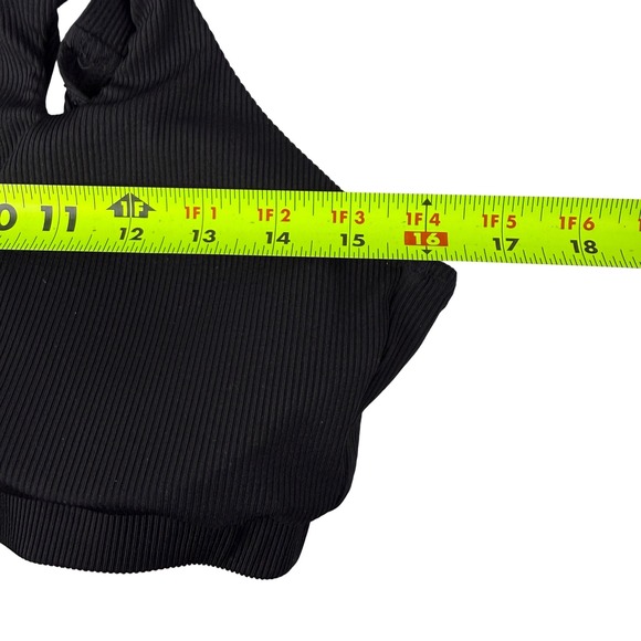 ZAFUL Black One-Shoulder Ribbed Crop Top XL - Picture 7 of 8